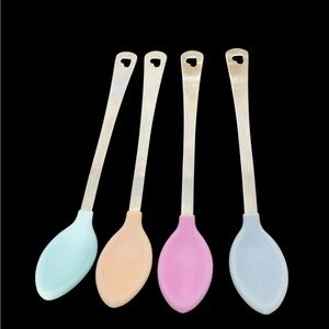 Vintage Lot of 4 Munchkin Baby Spoons Heart Cutout Stainless Steel